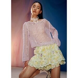 & Other Stories Beaded Crochet Top Lilac Size M NWT